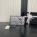 CHANEL 25S FLAP BAG 23 IN DARK GRAY CALFSKIN SILVER HARDWARE - Image 10