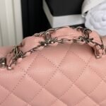 CHANEL 25S FLAP BAG 19 IN LIGHT PINK CALFSKIN SILVER HARDWARE - Image 4