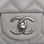 CHANEL 25S FLAP BAG 19 IN CHARCOAL GRAY CALFSKIN SILVER HARDWARE - Image 3