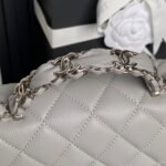 CHANEL 25S FLAP BAG 19 IN CHARCOAL GRAY CALFSKIN SILVER HARDWARE - Image 4