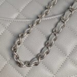 CHANEL 25S FLAP BAG 19 IN CHARCOAL GRAY CALFSKIN SILVER HARDWARE - Image 8