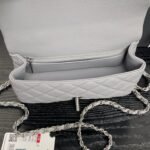 CHANEL 25S FLAP BAG 19 IN CHARCOAL GRAY CALFSKIN SILVER HARDWARE - Image 14