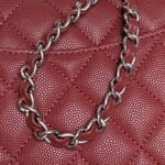 CHANEL 25S FLAP BAG 22 IN BURGUNDY CALFSKIN SILVER HARDWARE - Image 17