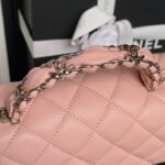CHANEL 25S FLAP BAG 22 IN PINK CALFSKIN SILVER HARDWARE - Image 4