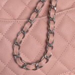 CHANEL 25S FLAP BAG 22 IN PINK CALFSKIN SILVER HARDWARE - Image 9