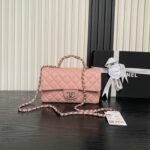 CHANEL 25S FLAP BAG 22 IN PINK CALFSKIN SILVER HARDWARE - Image 10