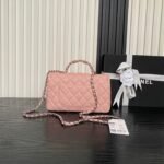 CHANEL 25S FLAP BAG 22 IN PINK CALFSKIN SILVER HARDWARE - Image 11