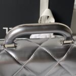 CHANEL 25S FLAP BAG 29 IN SILVER METALLIC CALFSKIN - Image 12