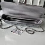 CHANEL 25S FLAP BAG 29 IN SILVER METALLIC CALFSKIN - Image 8