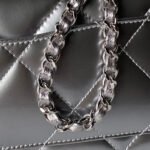 CHANEL 25S FLAP BAG 29 IN SILVER METALLIC CALFSKIN - Image 14