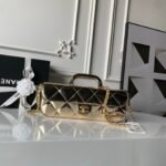 CHANEL 25S FLAP BAG 29 IN METALLIC GOLD CALFSKIN - Image 10
