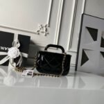 CHANEL 25S FLAP BAG 18 IN BLACK GLOSSY CALFSKIN - Image 10