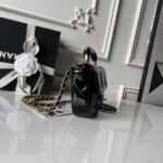 CHANEL 25S FLAP BAG 18 IN BLACK GLOSSY CALFSKIN - Image 11