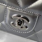 CHANEL 25S FLAP BAG 18 IN SILVER METALLIC CALFSKIN - Image 6