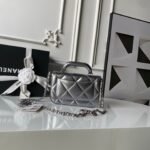 CHANEL 25S FLAP BAG 18 IN SILVER METALLIC CALFSKIN - Image 2