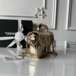 CHANEL 25S FLAP BAG 18 IN METALLIC GOLD CALFSKIN - Image 6