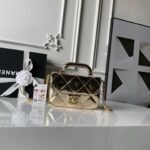 CHANEL 25S FLAP BAG 18 IN METALLIC GOLD CALFSKIN - Image 10
