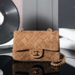 CHANEL 25S FLAP BAG 20 IN BROWN SUEDE WITH GOLD HARDWARE - Image 10