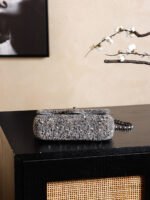 CHANEL 25S FLAP BAG 21 CM IN DARK GREY SEQUINED TWEED - Image 7