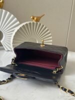 CHANEL 25S MINI FLAP BAG 18 IN BLACK LAMBSKIN WITH GOLD HARDWARE - Image 4