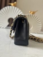 CHANEL 25S MINI FLAP BAG 18 IN BLACK LAMBSKIN WITH GOLD HARDWARE - Image 6