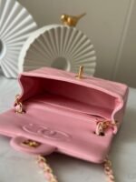 CHANEL 25S MINI FLAP BAG 18 IN PINK LAMBSKIN WITH GOLD HARDWARE - Image 14