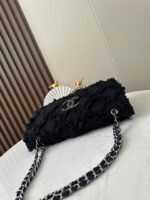 CHANEL 26S FLAP BAG 38 IN BLACK TWEED - Image 2