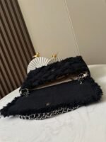 CHANEL 26S FLAP BAG 38 IN BLACK TWEED - Image 4