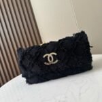 CHANEL 26S FLAP BAG 38 IN BLACK TWEED - Image 10