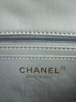 MINI FLAP BAG 20 IN LIGHT GRAY GLOSSY CALFSKIN GOLD HARDWARE - Image 12