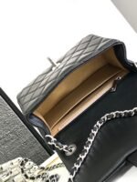 CC SMALL 17 FLAP BAG IN BLACK CALFSKIN - Image 17
