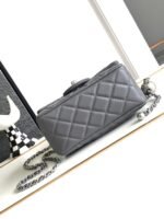 CC SMALL 17 FLAP BAG IN DARK GREY CALFSKIN - Image 13
