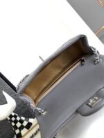 CC MINI 20 FLAP BAG IN DARK GREY CALFSKIN - Image 15