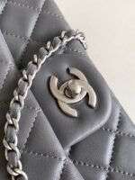 CC MINI 20 FLAP BAG IN DARK GREY CALFSKIN - Image 11