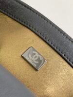 CC MINI 20 FLAP BAG IN DARK GREY CALFSKIN - Image 5