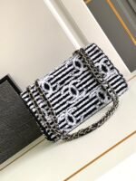CHANEL 25S FLAP BAG 25 CM IN WHITE MIX BLACK SEQUINS - Image 12
