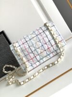 CC MEDIUM 25 FLAP BAG IN WHITE WOOL TWEED - Image 11