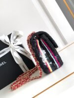 MINI 20 CLASSIC HANDBAG IN BLACK EMBROIDERED TWEED SEQUINS - Image 4