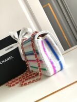 MINI 20 CLASSIC HANDBAG IN WHITE EMBROIDERED TWEED SEQUINS - Image 12