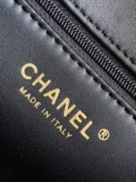 CHANEL 25S FLAP BAG 18 CM IN BLACK WOOL AND LAMBSKIN - Image 8