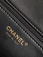 CHANEL 25S FLAP BAG 23.5 CM IN BLACK WOOL AND LAMBSKIN - Image 5