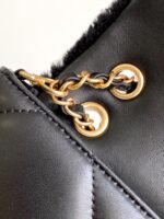 CHANEL 25S FLAP BAG 23.5 CM IN BLACK WOOL AND LAMBSKIN - Image 6