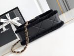 CHANEL 25S FLAP BAG 23.5 CM IN BLACK WOOL AND LAMBSKIN - Image 2