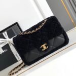 CHANEL 25S FLAP BAG 23.5 CM IN BLACK WOOL AND LAMBSKIN - Image 8