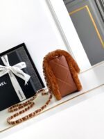CHANEL 25S FLAP BAG 18 CM IN BROWN WOOL AND LAMBSKIN - Image 5