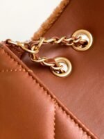 CHANEL 25S FLAP BAG 23.5 CM IN BROWN WOOL AND LAMBSKIN - Image 5
