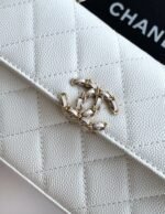 CHANEL 25S KELLY BAG 18 IN WHITE CAVIAR LEATHER WITH GOLD HARDWARE - Image 3
