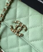 CHANEL 25S KELLY BAG 18 IN LIGHT GREEN CAVIAR LEATHER WITH GOLD HARDWARE - Image 11
