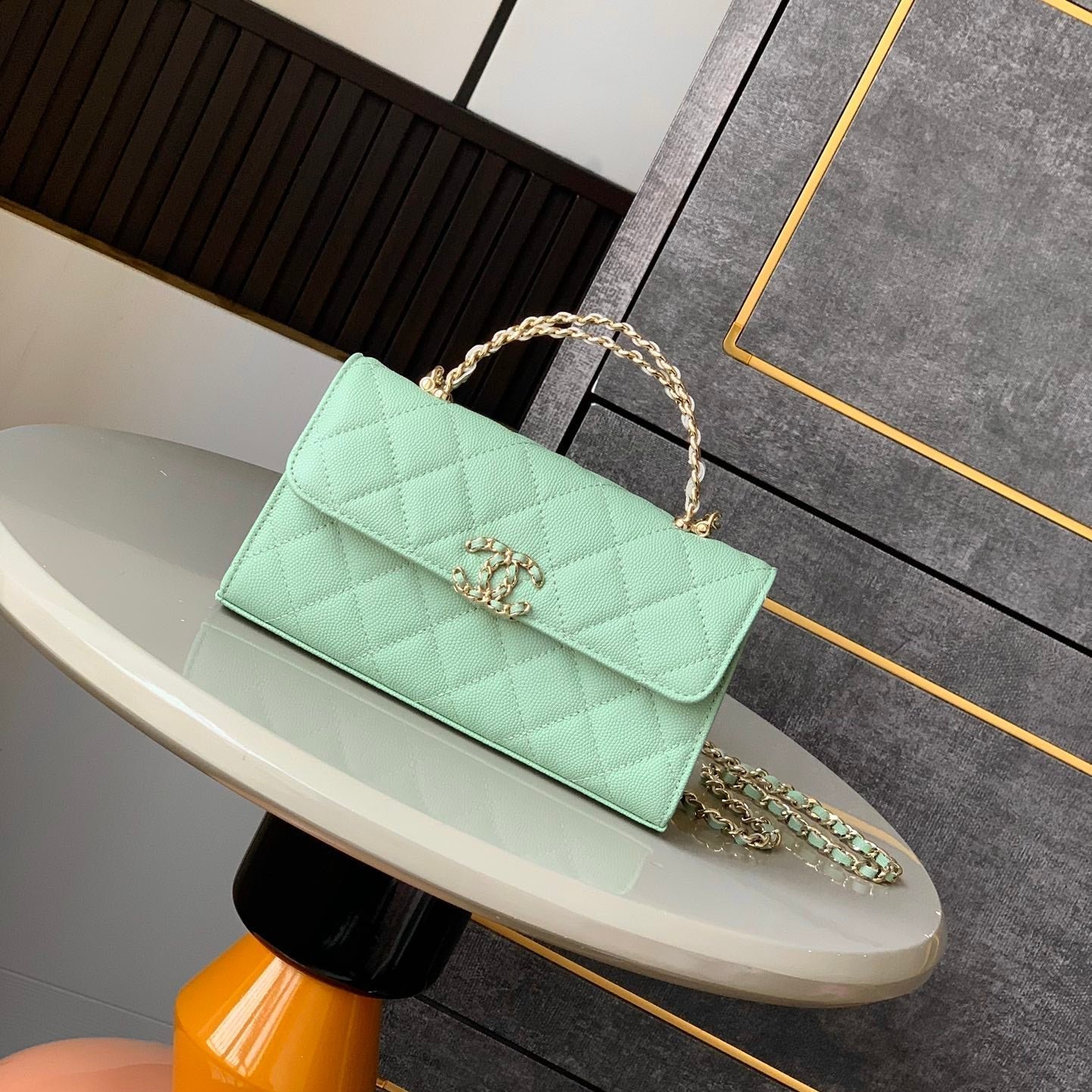 img_d0c94e6f_20250402_i1743599929_4470_7_jpg CHANEL 25S KELLY BAG 18 IN LIGHT GREEN CAVIAR LEATHER WITH GOLD HARDWARE - Image 1