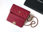CHANEL 25S KELLY BAG 18 IN DARK RED CAVIAR LEATHER WITH GOLD HARDWARE - Image 13